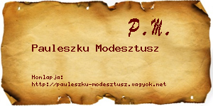 Pauleszku Modesztusz névjegykártya